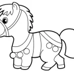 coloriage Chevaux et decoupage a imprimer gratuit