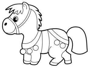 coloriage Chevaux et decoupage a imprimer gratuit