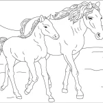 coloriage Chevaux à imprimer kawaii