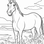 coloriage Chevaux à imprimer pour enfants