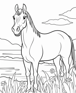 coloriage Chevaux à imprimer pour enfants