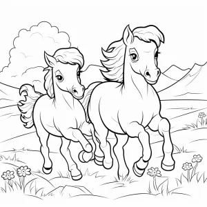 imprimer coloriage Chevaux pour enfant