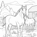 coloriage Chevaux de pour enfants