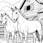 coloriage Chevaux à imprimer pour enfant de 10 ans