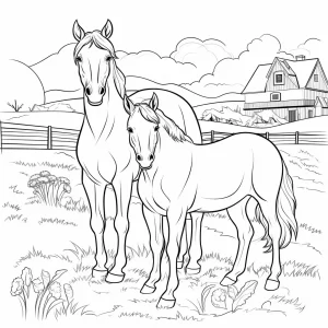 image de coloriage Chevaux pour enfant