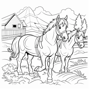 coloriage Chevaux à imprimer pdf gratuit