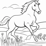 coloriage Chevaux a imprimer pour enfant de 4 ans