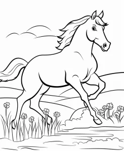 coloriage Chevaux a imprimer pour enfant de 4 ans