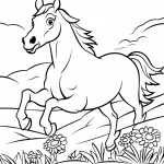 coloriage Chevaux à imprimer pour enfant de 10 ans