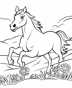coloriage Chevaux à imprimer pour enfant de 10 ans