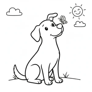 coloriage Chien a imprimer pour enfant de 4 ans