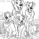 coloriage Chien et découpage à imprimer