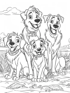 coloriage Chien et découpage à imprimer