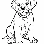 coloriage Chien à imprimer pour enfant de 3 ans