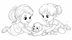 coloriage Chien et apprentissage