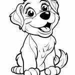 coloriage Chien à imprimer pour enfant de 8 ans
