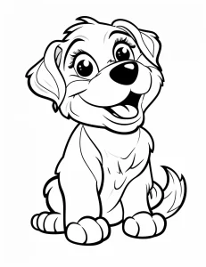 coloriage Chien à imprimer pour enfant de 8 ans