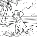 coloriage Chien a imprimer pour enfant de 4 ans