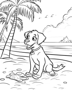 coloriage Chien a imprimer pour enfant de 4 ans