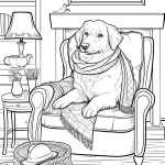 coloriage Chien et découpage à imprimer