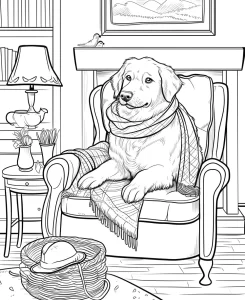 coloriage Chien et découpage à imprimer