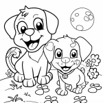 imprimer coloriage Chien pour enfant