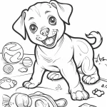 coloriage Chien à imprimer pour enfant de 3 ans