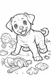 coloriage Chien à imprimer pour enfant de 3 ans