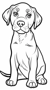 coloriage Chien à imprimer kawaii