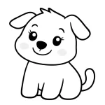 image pour coloriage Chien Kawaii enfant