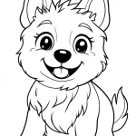 coloriage Chien Kawaii pour enfant