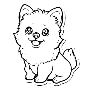 coloriage Chien Kawaii pour enfant de 3 ans