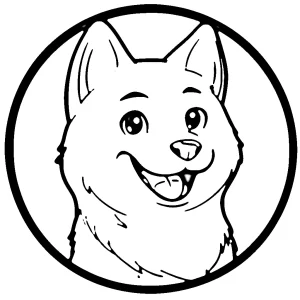 image de coloriage Chien Kawaii pour enfant