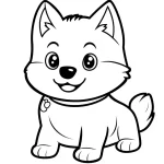 coloriage Chien Kawaii a dessiner et imprimer