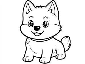 coloriage Chien Kawaii a dessiner et imprimer