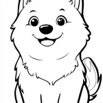 coloriage Chien Kawaii pour enfant de à imprimer