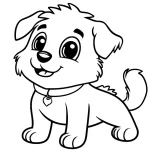 coloriage Chien Kawaii pour enfant