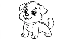 coloriage Chien Kawaii pour enfant