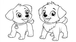 coloriage Chien Kawaii a imprimer gratuitement