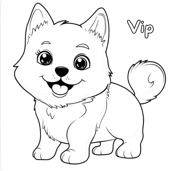 Tranh tô màu Chien Kawaii