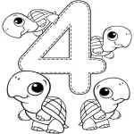 coloriage Chiffre à imprimer pour enfant de 4 ans