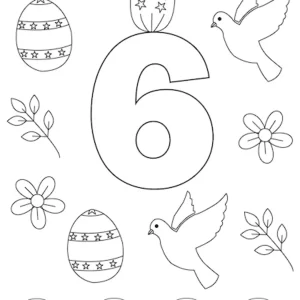 coloriage Chiffre pour enfant de 6 ans