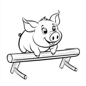coloriage Cochon educatif pour enfant