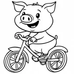 coloriage Cochon à imprimer pour enfant de 9 ans