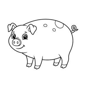 coloriage Cochon à queue bouclée pour enfant de 5 ans