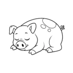 coloriage Cochon endormi pour enfant de 2 ans
