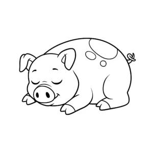 coloriage Cochon endormi pour enfant de 2 ans