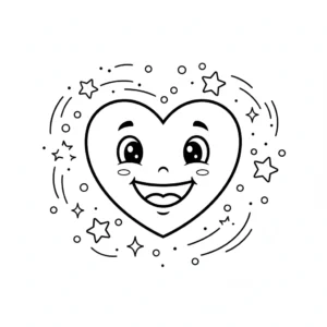 coloriage Coeur pour enfant de 5 ans