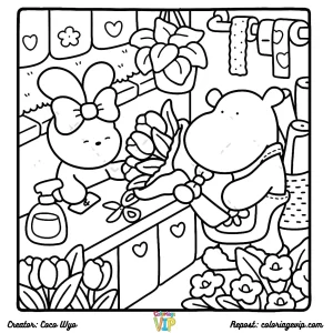 coloriage Comfy Days pour enfant de 5 ans