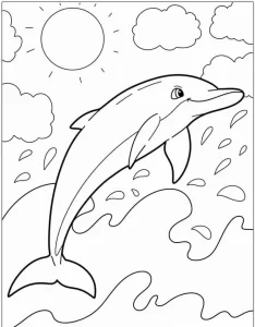 coloriage Dauphin et dessin a imprimer